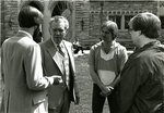 President Karl Barth talks with students